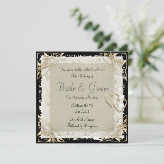 Populaire en elegante uitnodiging tot weddenschapp (Staand voorkant)