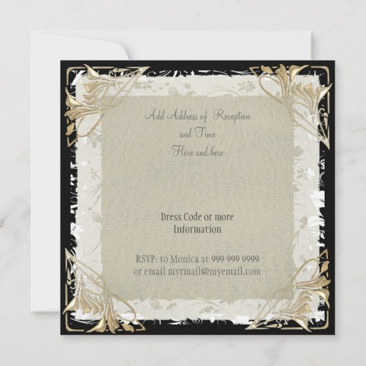 Populaire en elegante uitnodiging tot weddenschapp (Achterkant)