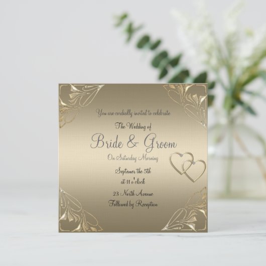 Populaire en elegante uitnodiging tot weddenschapp (Staand voorkant)