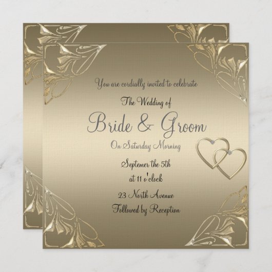 Populaire en elegante uitnodiging tot weddenschapp (Voorkant / Achterkant)