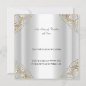 Populaire en legante Silver Wedding Uitnodiging (Achterkant)