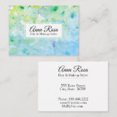 *~* Populaire Floral Green Turquoise Chic Beauty Visitekaartje (Voorkant / Achterkant)