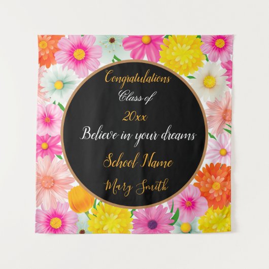 Populaire Floral past Wit aan Wandkleed (Voorkant)