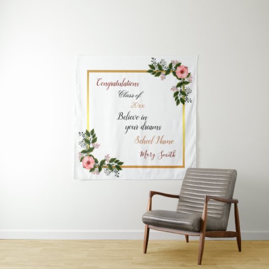 Populaire Floral past witte roze Rose aan Wandkleed (In situ)