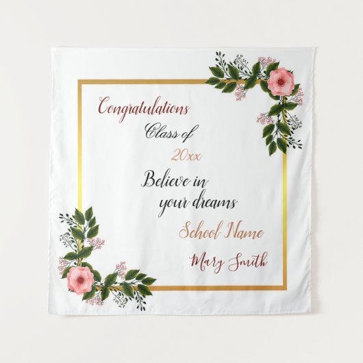 Populaire Floral past witte roze Rose aan Wandkleed (Voorkant)