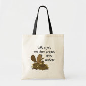 Populaire Funny Beaver bij Work Bag Tote Bag (Voorkant)