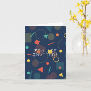 Populaire geometrische verjaardagsuitnodiging kaart