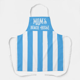 Populaire gepersonaliseerde blauwe en witte brede  schort