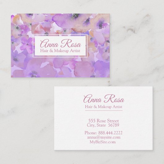 *~* Populaire Girly Roos Lavendel Roze Schoonheid Visitekaartje (Voorkant / Achterkant)