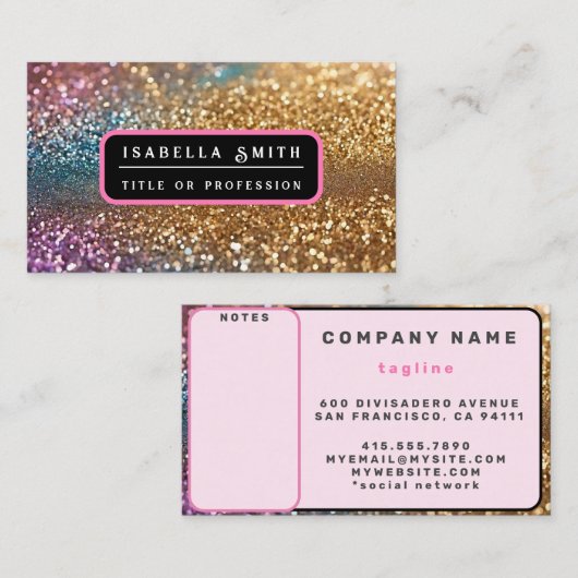 Populaire Glitter Opal Holografische Collectie Visitekaartje (Voorkant / Achterkant)