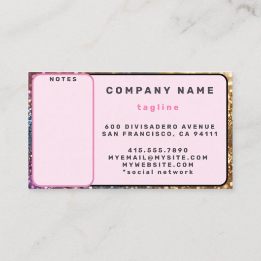 Populaire Glitter Opal Holografische Collectie Visitekaartje (Achterkant)