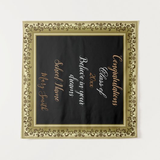 Populaire  Gold 3D Floral past tapehuis aan Wandkleed (Voorkant (horizontaal))