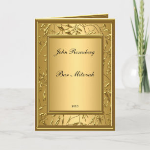 Populaire gouden bar mitswa ceremonie bedankkaart