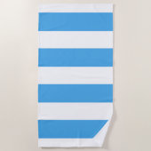 Populaire Happy Summer Blauw & Wit Brede Streep Strandlaken (Voorkant)
