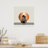 Populaire hond van de Dog  met Cigar en top Hat Poster (Keuken)