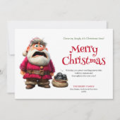 Populaire humor Santa downloadbare kerstkaart (Voorkant)