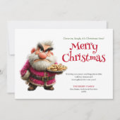 Populaire humor Santa downloadbare kerstkaart (Voorkant)
