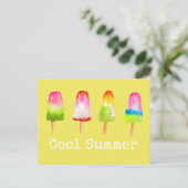 Populaire ijsblokzomerse waterverf schattig briefkaart (Staand voorkant)