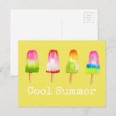 Populaire ijsblokzomerse waterverf schattig briefkaart (Voorkant / Achterkant)