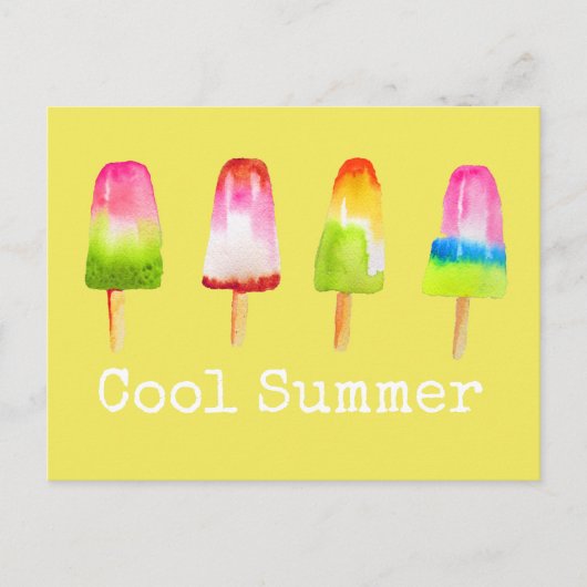 Populaire ijsblokzomerse waterverf schattig briefkaart (Voorkant)