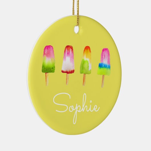 Populaire ijsblokzomerse waterverf schattig keramisch ornament (Rechts)