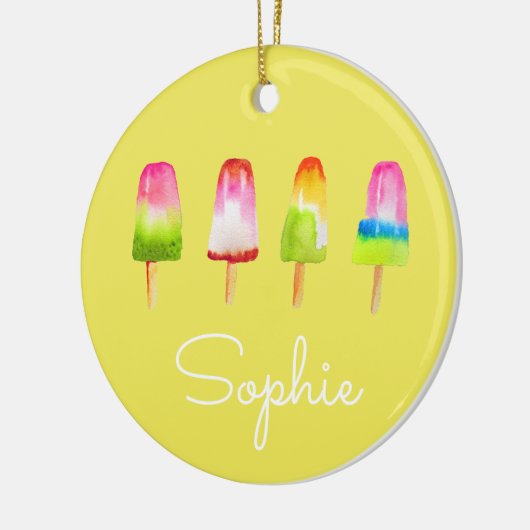 Populaire ijsblokzomerse waterverf schattig keramisch ornament (Links)