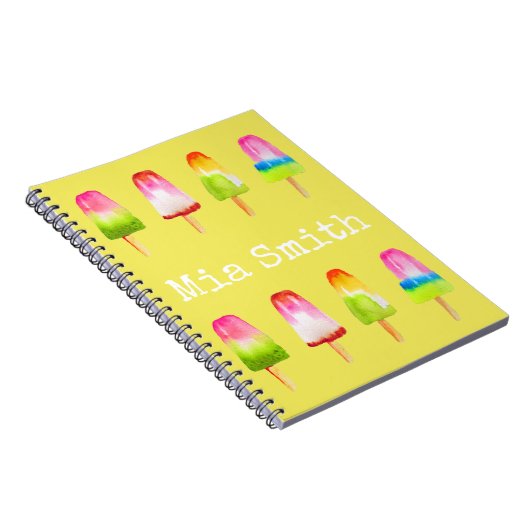 Populaire ijsblokzomerse waterverf schattig notitieboek (Rechterzijde)