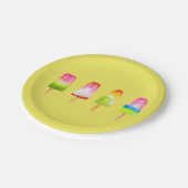 Populaire ijsblokzomerse waterverf schattig papieren bordje (Gekanteld)