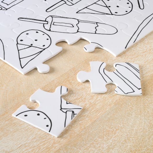 Populaire ijsvormer kleur Uw eigen zwart-wit Legpuzzel (Zijkant)