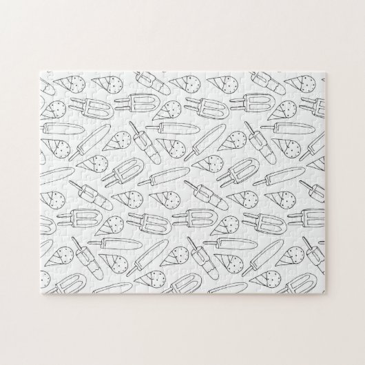 Populaire ijsvormer kleur Uw eigen zwart-wit Legpuzzel (Horizontaal)