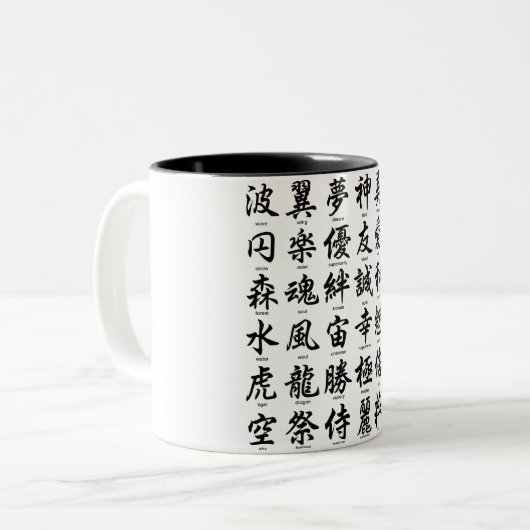 Populaire Japanse Kanji Tweekleurige Koffiemok (Voorkant links)