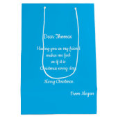 Populaire kerstcadeau-tas met aangepast bericht medium cadeauzakje (Achterkant)