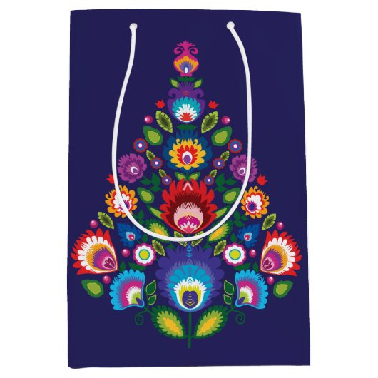 Populaire kerstcadeau-tas met aangepast bericht medium cadeauzakje (Voorkant)