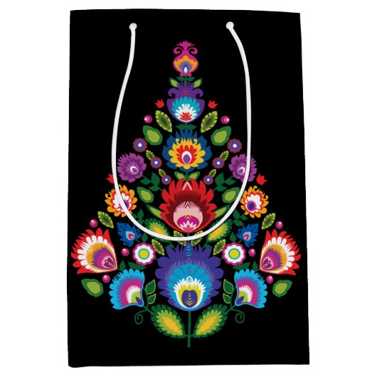 Populaire kerstcadeau-tas met aangepast bericht medium cadeauzakje (Voorkant)