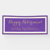 Populaire keuze! Blij met pensioen in paars Spandoek (Horizontaal)