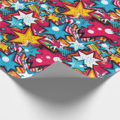 Populaire kleurrijke comic stijl cadeaupapier (Hoek)