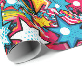 Populaire kleurrijke comic stijl cadeaupapier (Rol Hoek)