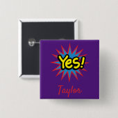 Populaire kunst in Cool en Trendy Vierkante Button 5,1 Cm (Voorkant /achterkant)