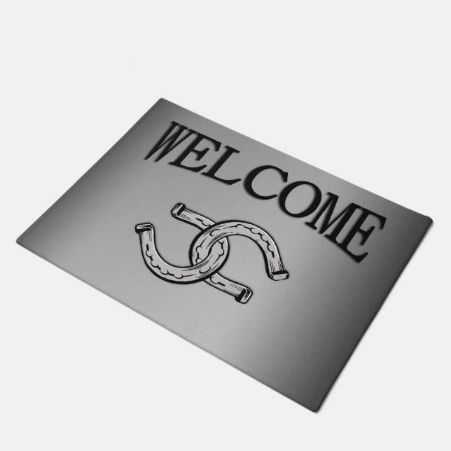 Populaire Lucky-Hoefijzers op zilver Deurmat (Schuin)