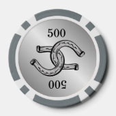 Populaire Lucky-Hoefijzers op zilver Pokerchips (Achterkant)