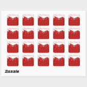 Populaire luxe glitters rode striksticker vierkante sticker (Vel)