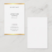Populaire moderne Gold White-minimalistische profe Visitekaartje (Voorkant / Achterkant)