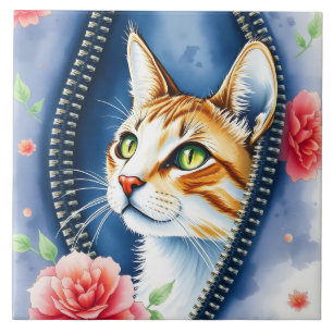 Populaire Mooie Schattigee Waterverf Kat Collectie Tegeltje
