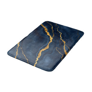 Populaire Navy Blue Gold Marble Collectie Badmat