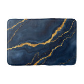 Populaire Navy Blue Gold Marble Collectie Badmat (Voorkant)