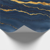 Populaire Navy Blue Gold Marble Collectie Cadeaupapier (Hoek)