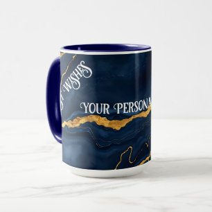 Populaire Navy Blue Gold Marble Collectie Mok
