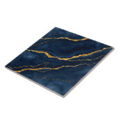 Populaire Navy Blue Gold Marble Collectie Tegeltje (Zijkant)