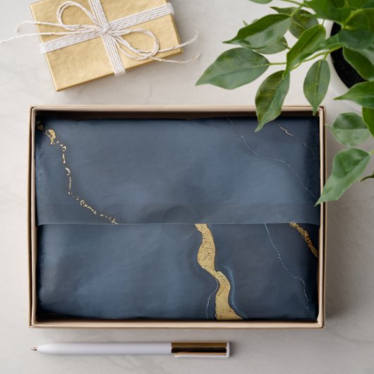 Populaire Navy Blue Gold Marble Collectie Tissuepapier (Geschenk)