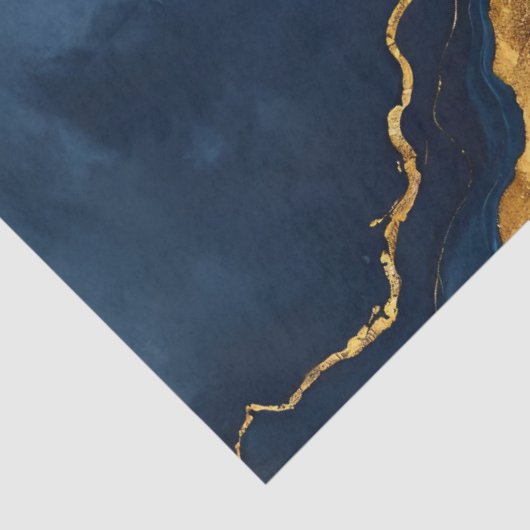 Populaire Navy Blue Gold Marble Collectie Tissuepapier (Detail)